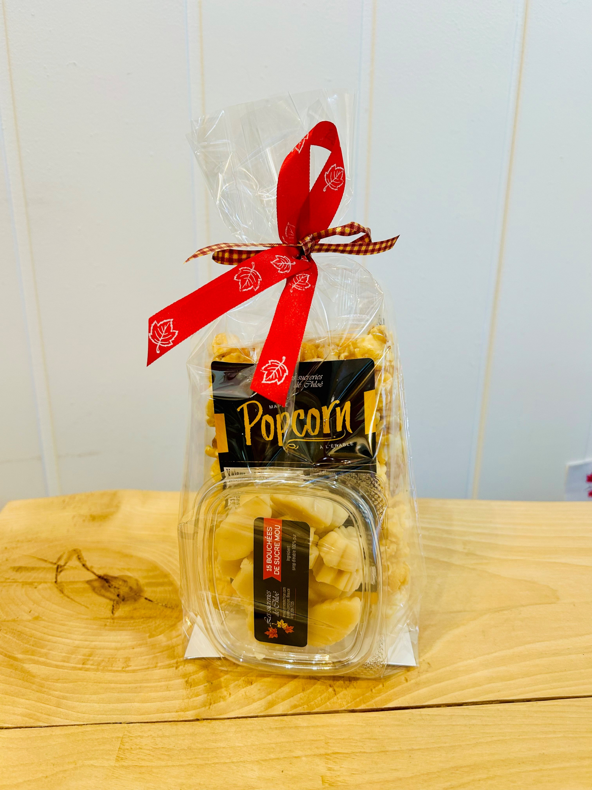 Popcorn à l’érable + sucre mou