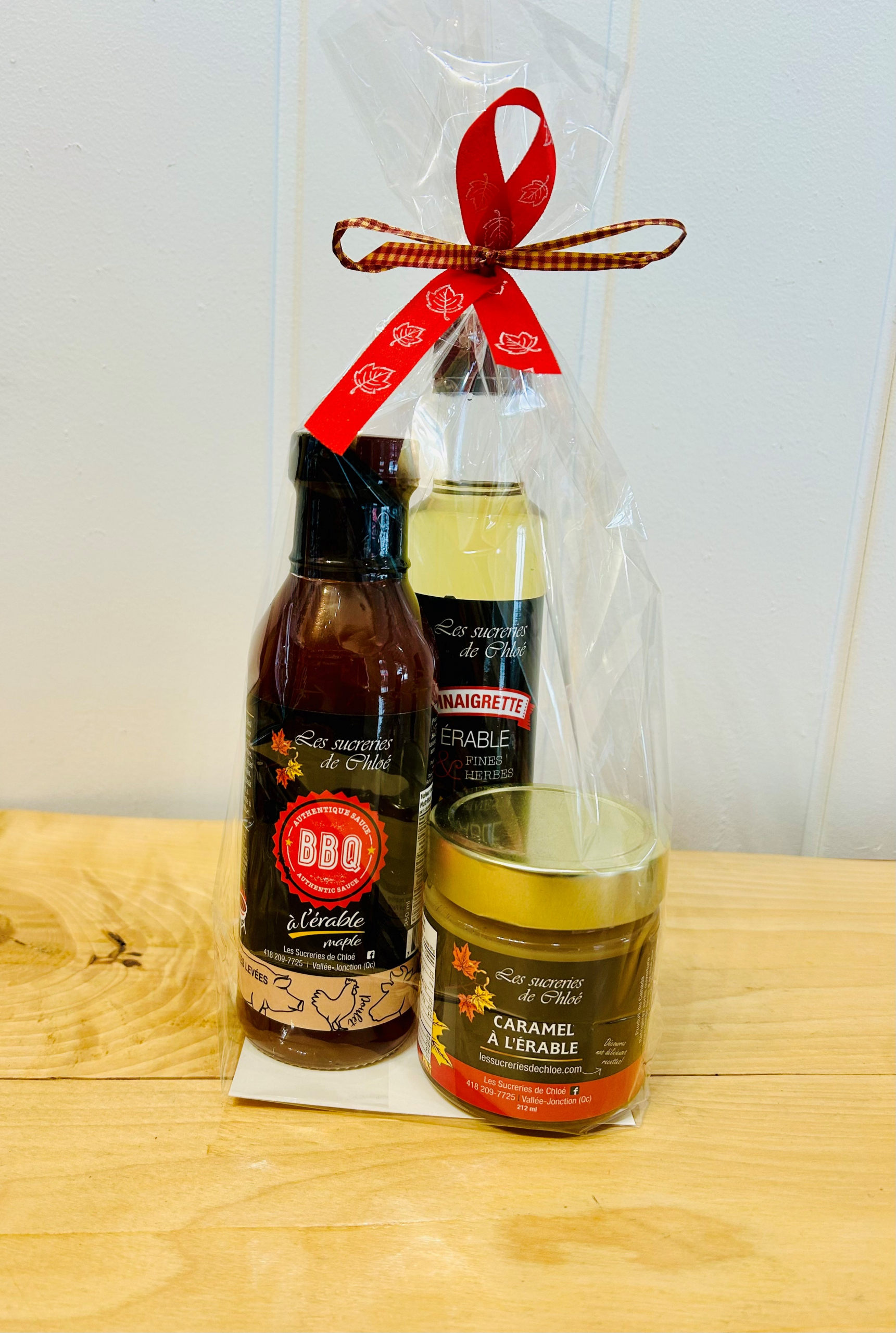 Trio sauce BBQ, vinaigrette et caramel
